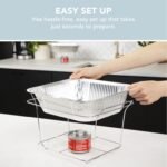 6 Pack - Disposable Chafing Dish Buffet Set, Welded Body Food Warmers for Parties, Fuel Cans Complete Set, Half Size Pans, Warming Trays - Image 4