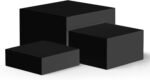 3pcs Buffet Risers, Acrylic Risers Display Stands, Catering Supplies Buffet Display, Food Risers for Buffet Table, Dessert Table Display Set, Perfect for Buffet, Wedding, Birthday Party (Black)