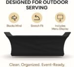 Chafer Wind Guard - 2 Pack | Handle Covered Chafing Dish Wind Cover | Fitted & Washable, Elegant & Functional Catering Decoration | Black - Image 2