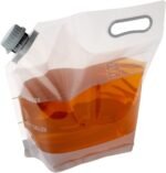 Restaurantware Cater Tek 1 Gallon Water Containers 10 Drink Bags - Collapsible Includes Tamper-Evident Caps Clear Plastic Beverage Bags For Catered Events Camping or Hiking Durable Handle