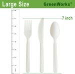 GreenWorks 7" Heavy-duty Compostable Cutlery Kits, BPI Certified, 200 Sets (Fork, Spoon,Knife,Napkin 4 in 1) Individually Wrapped With Compostable Bags，Alternative to Plastic Disposable Utensils - Image 5