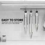 Chengu 12 Pack Stainless Steel Kitchen Tongs 7/9/12 Inches Food Serving Clip Kitchen Cooking Tongs High Heat Resistant Clips for Cooking Non Stick Locking Grill Salad (Black) - Image 7