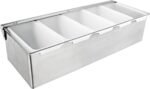 New Star Foodservice 48032 Stainless Steel Condiment Dispenser with 5 Compartments (No Ice Tray)