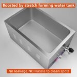 3-Pan Commercial Food Warmer with Non-Leakage Stretch-Forming Water Tank &3 of 1/3 Size GN Pan,Countertop Soup Station Bain Marie with Drain Tap for Buffet,Catering,Parties and Restaurants - Image 4