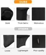 Spandex Table Cover 2 Pack 6FT Black Fitted Tablecloths,Washable Wrinkle Resistant Stretch Table Cloth Rectangle for Vendor Booth Display Items,Party Supplies for Adults,Wedding Decorations,Banquet - Image 8