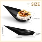 300 pack 4inch Tear Drop Mini Appetizer Plates Spoons Plastic Tasting Spoons, Dessert Bowls & Mini Dessert Containers Disposable Catering Supplies for Parties & Events(Black) - Image 3