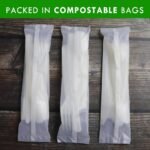 GreenWorks 7" Heavy-duty Compostable Cutlery Kits, BPI Certified, 200 Sets (Fork, Spoon,Knife,Napkin 4 in 1) Individually Wrapped With Compostable Bags，Alternative to Plastic Disposable Utensils - Image 2