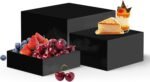 3pcs Buffet Risers, Acrylic Risers Display Stands, Catering Supplies Buffet Display, Food Risers for Buffet Table, Dessert Table Display Set, Perfect for Buffet, Wedding, Birthday Party (Black) - Image 7
