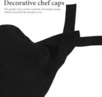 6Pcs Black Chef Hats for Men and Women Breathable Cotton Cooking Caps Adjustable Kitchen Chef Bandanas for Restaurant BBQ and Catering - Image 3