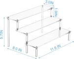 Large Acrylic Display Risers, Perfume Stand Organizer, Clear Acrylic Shelf Risers for Display Stands for Food, Tabletop Use, Amiibo Funko POP Figure, 3 Tier Clear Cupcake Stand Risers - Image 5