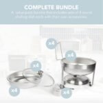 Chafing Dish Buffet Set of 4 – Complete Stainless Steel Chaffe Buffet Set with Glass Lids, Chafing Fuel Holder – Elegant and Practical Warmer Trays for Buffet, Wedding, Catering Supplies - Image 6