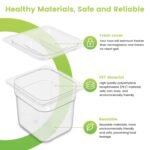 12 Pack Plastic Food Pan with Lid 1/6 Size 4 Inch Deep Restaurant Clear Food Storage Containers Polycarbonate Commercial Hotel Pans for Fruits Vegetables Beans Corns (12 PCS, 4'' Deep) - Image 4