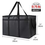Bodaon Insulated Food Delivery Bag, XXXL Pizza Delivery Bags for Hot and Cold Food, Commercial, Large Capacity Reusable Warming Bag, Catering Cooler Bag for Doordash, Warmers for Parties (Black, 1Pk) - Image 2