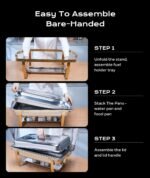 Chafing Dishes for Buffet 4 Pack, 9QT [Elegant Gold and Silver Colors] Food Warmers for Parties Buffet [Sturdy and High Grade] Chafing Dish Buffet Set for Any Party with Complete Set - Image 6