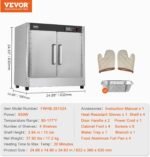 VEVOR Hot Box Food Warmer, 4-Tier Concession Warmer with Water Tray, 4 Pans, Double-Door and Adjustable Shelves, Stainless Steel Food Warmer Cabinet, Ideal for Storing Pizza, Chicken, Restaurant - Image 7