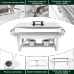 Chafing Dish Buffet Set 4 Pack, 8 QT Rectangle & 5QT Round Stainless Steel Chafer for Catering, Chafers and Buffet Warmer Sets w/Food & Water Pan, Lid, Fuel Holder for Event Party Holiday - Image 5