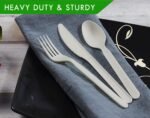 GreenWorks 7" Heavy-duty Compostable Cutlery Kits, BPI Certified, 200 Sets (Fork, Spoon,Knife,Napkin 4 in 1) Individually Wrapped With Compostable Bags，Alternative to Plastic Disposable Utensils - Image 4