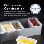 New Star Foodservice 48032 Stainless Steel Condiment Dispenser with 5 Compartments (No Ice Tray) - Image 9