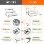 Lifewit Plastic 3 Tier Serving Tray for Party Supplies, 12" x 6.5" Crack-Proof Platters for Serving Food, White Reusable Trays with Black Metal Display Stand for Veggie, Fruit, Cookies, Dessert - Image 6