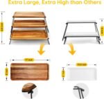 Manspdier 3 Tier Cupcake Stand & Towers Serving Tray for Party, Acacia Wooden Dessert Table Display Set, Decorative Tiered Decor Small Chees Charcuterie Boards Rustic Wood Platters Trays, (A010) - Image 7