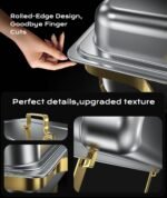 Chafing Dishes for Buffet 4 Pack, 9QT [Elegant Gold and Silver Colors] Food Warmers for Parties Buffet [Sturdy and High Grade] Chafing Dish Buffet Set for Any Party with Complete Set - Image 4