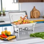 Chafing Dishes for Buffet 4 Pack, 9 Quart Stainless Steel Chafing Dish Buffet Set with Folding Frame, Food Warmers for Parties, Catering Supplies, Banquets, and Weddings - Image 6