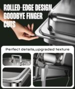 Chafing Dishes for Buffet 4 Pack, 9QT [No Fingers Cut] Roll Edge Designed Chafing Dish Buffet Set [Mirror-Like Polished Finish] Food Warmers for Parties, Birthday, Holiday Parties, Church Events, etc - Image 4