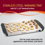 Elite Gourmet EWM-6171 Triple 3 x 2.5 Qt. Trays, Buffet Server, Food Warmer Temperature Control, Clear Slotted Lids, Perfect for Parties, Entertaining & Holidays, 7.5 Qt Total, Stainless Steel - Image 4
