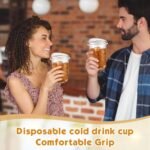 Baderke 100 Pcs Plastic Coffee Cups with Sip Lids Disposable Plastic Cups with Lids Clear Round Bottom Strawless Crystal Mugs for Iced Coffee Smoothie Cold Beverage Party Catering Supplies(16 oz) - Image 5