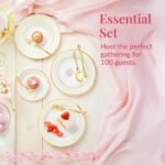 Prestee 600-Piece Disposable Party Dinnerware Set for 100 Guests - Gold Silverware Disposable with Plates, Cups, Knives, Forks, Spoons - Elegant Utensils for Wedding, Reception and Events Supplies - Image 4