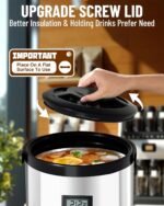 WantJoin Insulated Beverage Dispenser-75 Cup Hot&Cold water Urn for Catering-Stainless Steel Premium 12 L/3.2 Gallon Hot Drink Dispenser with Spigot for Coffee & Hot tea,Cold Milk,Water,Juice(Silver) - Image 4