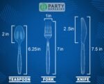 Party Bargains Disposable Cutlery set, SAPPHIRE Design, Clear Color, 360 Pieces: 180 Forks, 120 Spoons, 60 Knives - Image 2