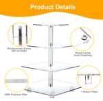 YestBuy 4 Tier Cupcake Stand Acrylic Tower Display with LED Light Premium Holder Dessert Tree Tower for Birthday Cady Bar Décor Weddings, Parties Events (Yellow Light) - Image 7