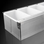 New Star Foodservice 48032 Stainless Steel Condiment Dispenser with 5 Compartments (No Ice Tray) - Image 4