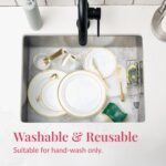 Prestee 600-Piece Disposable Party Dinnerware Set for 100 Guests - Gold Silverware Disposable with Plates, Cups, Knives, Forks, Spoons - Elegant Utensils for Wedding, Reception and Events Supplies - Image 6