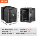 VEVOR Insulated Food Pan Carrier, 95 Qt Hot Box for Catering, LLDPE Food Box Carrier w/Double Buckles, Front Loading Food Warmer w/Handles, Stackable End Loader for Restaurant, Canteen, etc. Black - Image 7