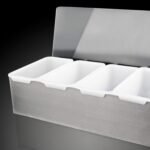 New Star Foodservice 48032 Stainless Steel Condiment Dispenser with 5 Compartments (No Ice Tray) - Image 3