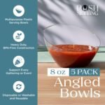 Posh Setting Clear Serving Bowls Small Hard Plastic Candy Bowl for Weddings, Buffet, Offices, Disposable Small Angled Bowls for Party's, Salads, Snacks and Fruit Bowl 5 Pack - Image 2