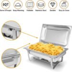 Chafing Dish Buffet Set[4 Pack] 8QT Stainless Steel Buffet Chafers,Catering Food Warmers Set With 7 Trays - Image 4