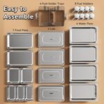 Chafing Dish Buffet Set, 9QT High Grade Chafing Dishes for Buffet, Chafers and Buffet Warmers Sets for Birthday, Wedding, Rolled-Edge Design with Silver, 4 Pack, 7 Pans - Image 3