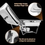 8 Qt 4 Pack Full Size Stainless Steel Chafing Dishes Buffet Set, Silver Rectangular Catering Chafer Warmer Set with Trays Pan Lid Folding Frame Stand for Kitchen Party Banquet Dining - Image 5