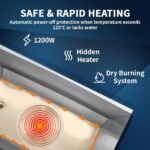 Treshin 3 Pan Commercial Food Warmer 21 Qt Capacity 1200W Stainless Steel Electrical Bain Marie Buffet Food Warmer Steam Table with Temperature Control & Lid for Home, Party, Catering, Restaurants - Image 5