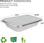 Foil Pans with Lids - 9x13 Aluminum Pans with Covers - 25 Foil Pans and 25 Foil Lids - Disposable Food Containers Great for Baking, Cooking, Heating, Storing, Prepping Food Silver - Image 2