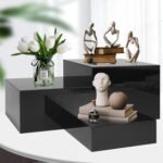 3pcs Buffet Risers, Acrylic Risers Display Stands, Catering Supplies Buffet Display, Food Risers for Buffet Table, Dessert Table Display Set, Perfect for Buffet, Wedding, Birthday Party (Black) - Image 3
