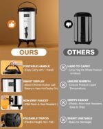 WantJoin Insulated Beverage Dispenser-75 Cup Hot&Cold water Urn for Catering-Stainless Steel Premium 12 L/3.2 Gallon Hot Drink Dispenser with Spigot for Coffee & Hot tea,Cold Milk,Water,Juice(Silver) - Image 5