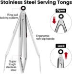 Chengu 12 Pack Stainless Steel Kitchen Tongs 7/9/12 Inches Food Serving Clip Kitchen Cooking Tongs High Heat Resistant Clips for Cooking Non Stick Locking Grill Salad (Black) - Image 3