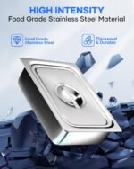 WantJoin Steam Table Hotel Pans with Lid 1/2 Half Size 6 Inch Deep 3 Pack, Stainless Steel Metal Tray Sets Food Storage Container, Restaurant Chafing Dishes Commercial Buffet Warmer Catering Supplies - Image 4
