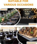 Spandex Table Cover 2 Pack 6FT Black Fitted Tablecloths,Washable Wrinkle Resistant Stretch Table Cloth Rectangle for Vendor Booth Display Items,Party Supplies for Adults,Wedding Decorations,Banquet - Image 3