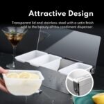 New Star Foodservice 48032 Stainless Steel Condiment Dispenser with 5 Compartments (No Ice Tray) - Image 6