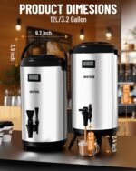 WantJoin Insulated Beverage Dispenser-75 Cup Hot&Cold water Urn for Catering-Stainless Steel Premium 12 L/3.2 Gallon Hot Drink Dispenser with Spigot for Coffee & Hot tea,Cold Milk,Water,Juice(Silver) - Image 6